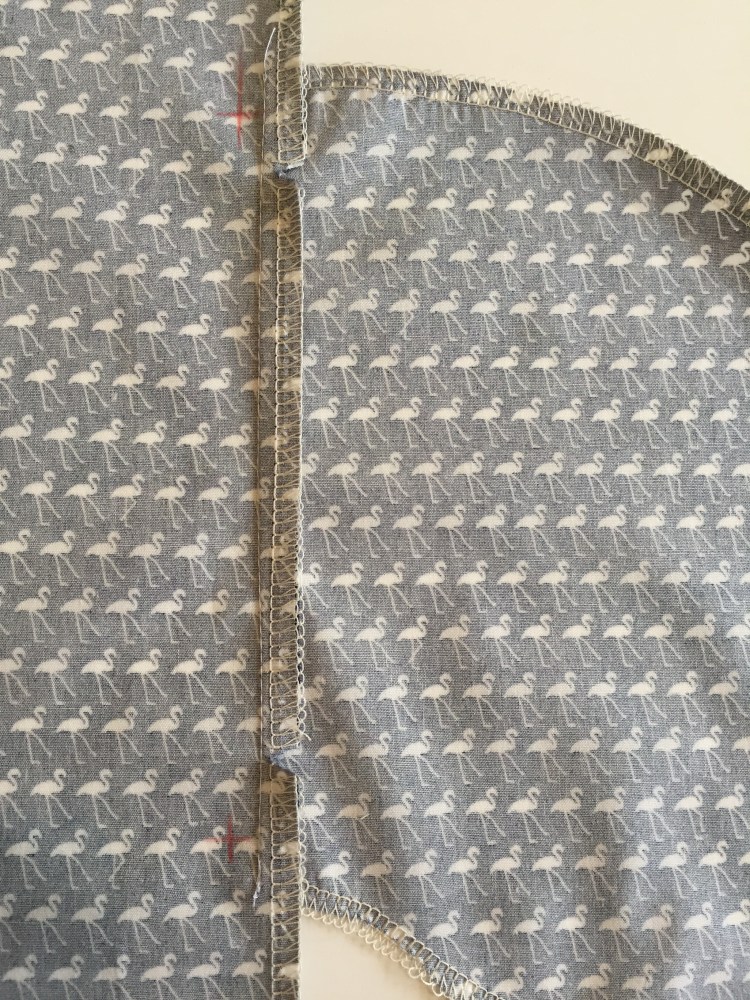 Sewing guides on day dress pocket