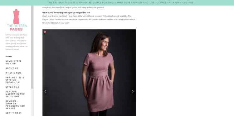 The Avid Seamstress feature in The Pattern Pages