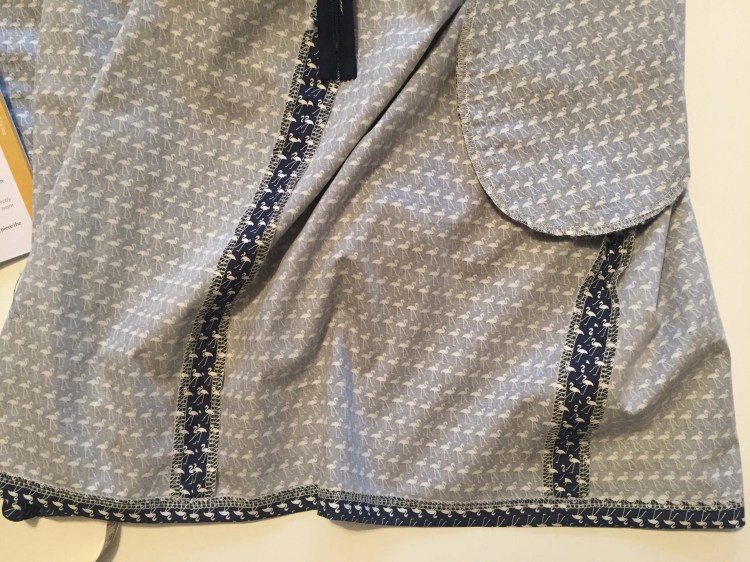 Sewing the hem of the skirt