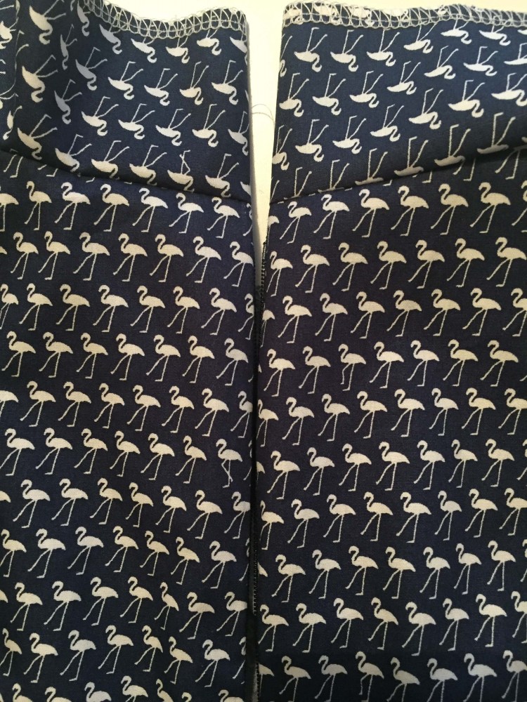 Sewing the facing to the bodice